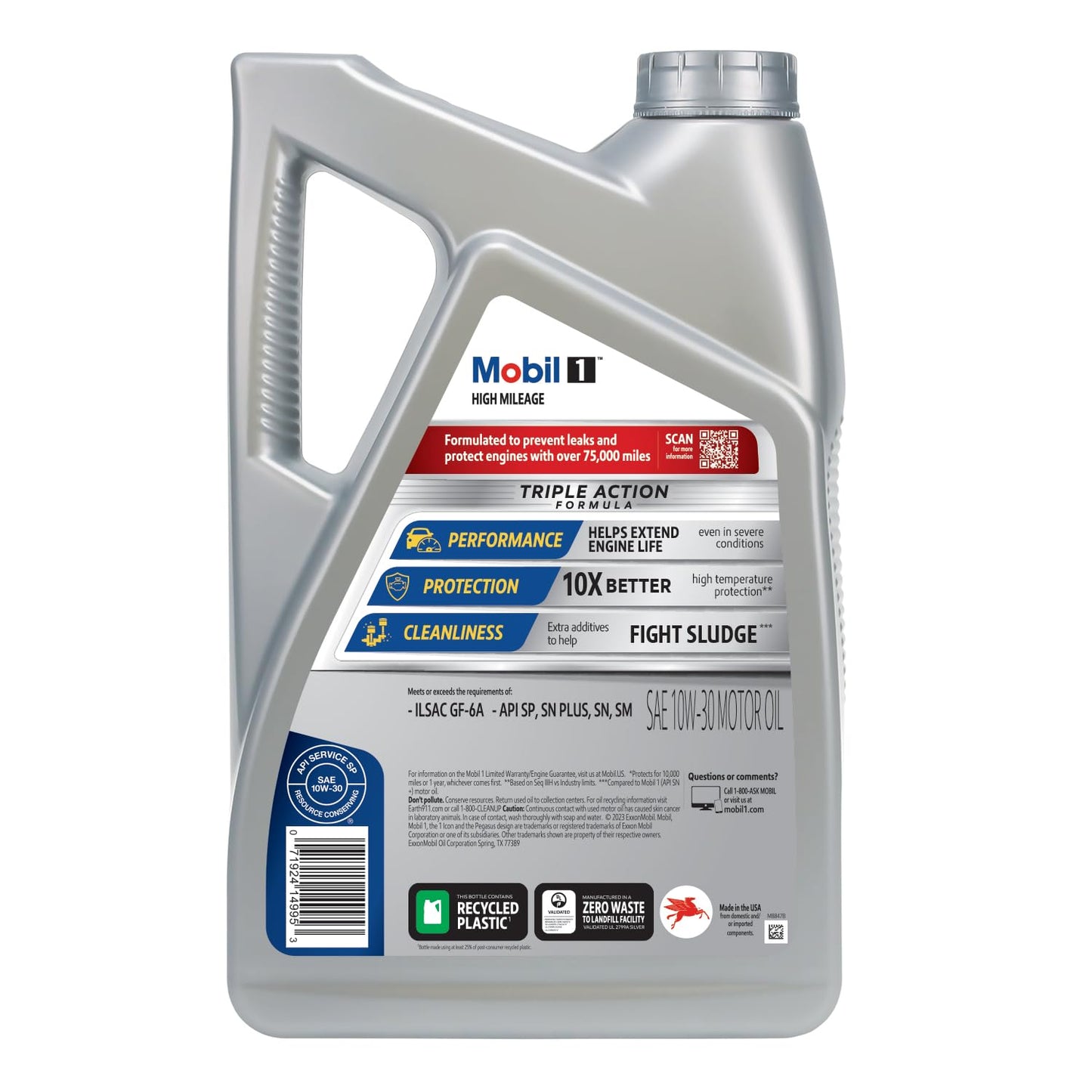 Aceite de Motor Mobil 1 10W-30 Alto Kilometraje 5 Quart