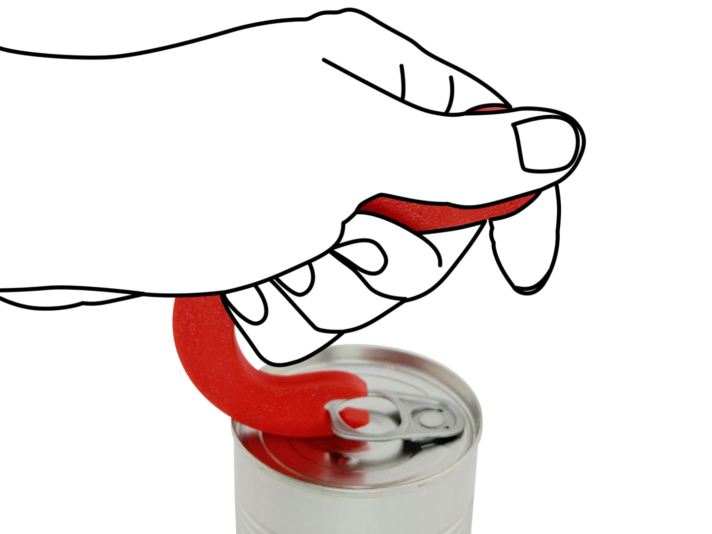Abrelatas de Lengüeta Intulon Rojo con Diseño de Gancho para Acceso Fácil a Latas