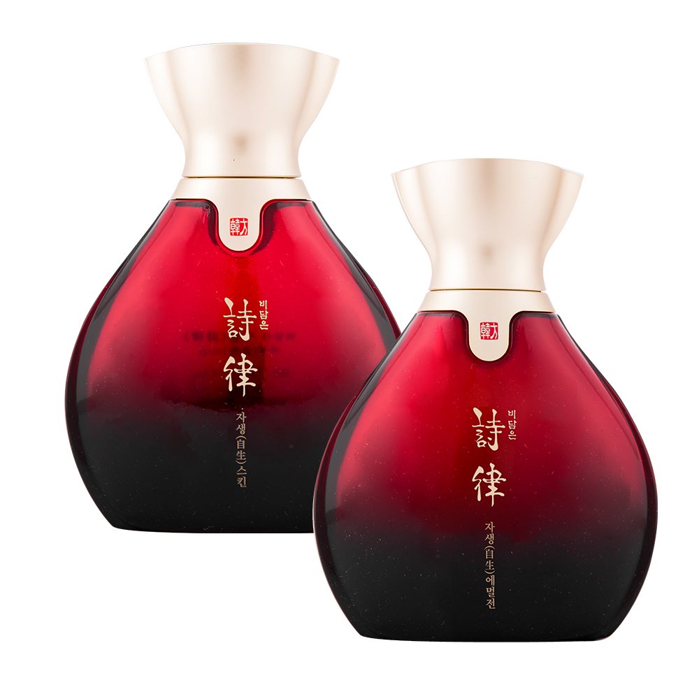 BIDAMEUN Linea Jasaeng Set Especial para hombre Equilibrio de la piel y antiarrugas 4 Piezas Tónico 150ml + 35ml, Emulsión 150ml + 35ml