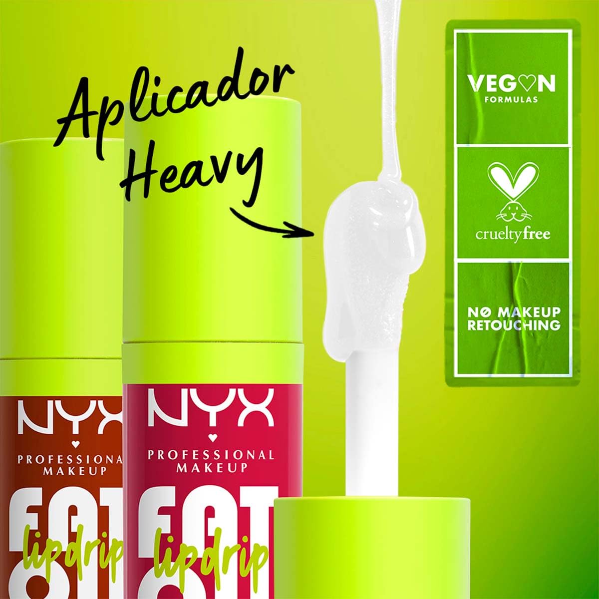 NYX Professional Makeup, Fat Oil Lip Drip Gloss, 4.8ml. Tono: My Main. Brillo labial hidratante con efecto jugoso hasta por 12 horas. Infusionado con aceite de aguacate, mora y frambuesa para una sensación no pegajosa. Fórmula vegana.