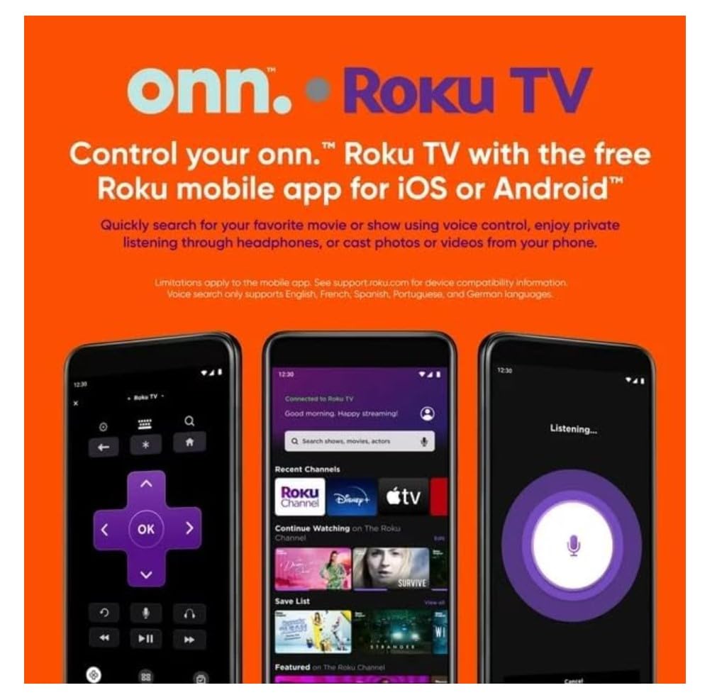 ONN Television Smart TV 43 Pulgadas Class FHD (1080p) LED TV HDR10 WiFi Funciona con Apple Home, Alexa y Asistente de Google 100133209