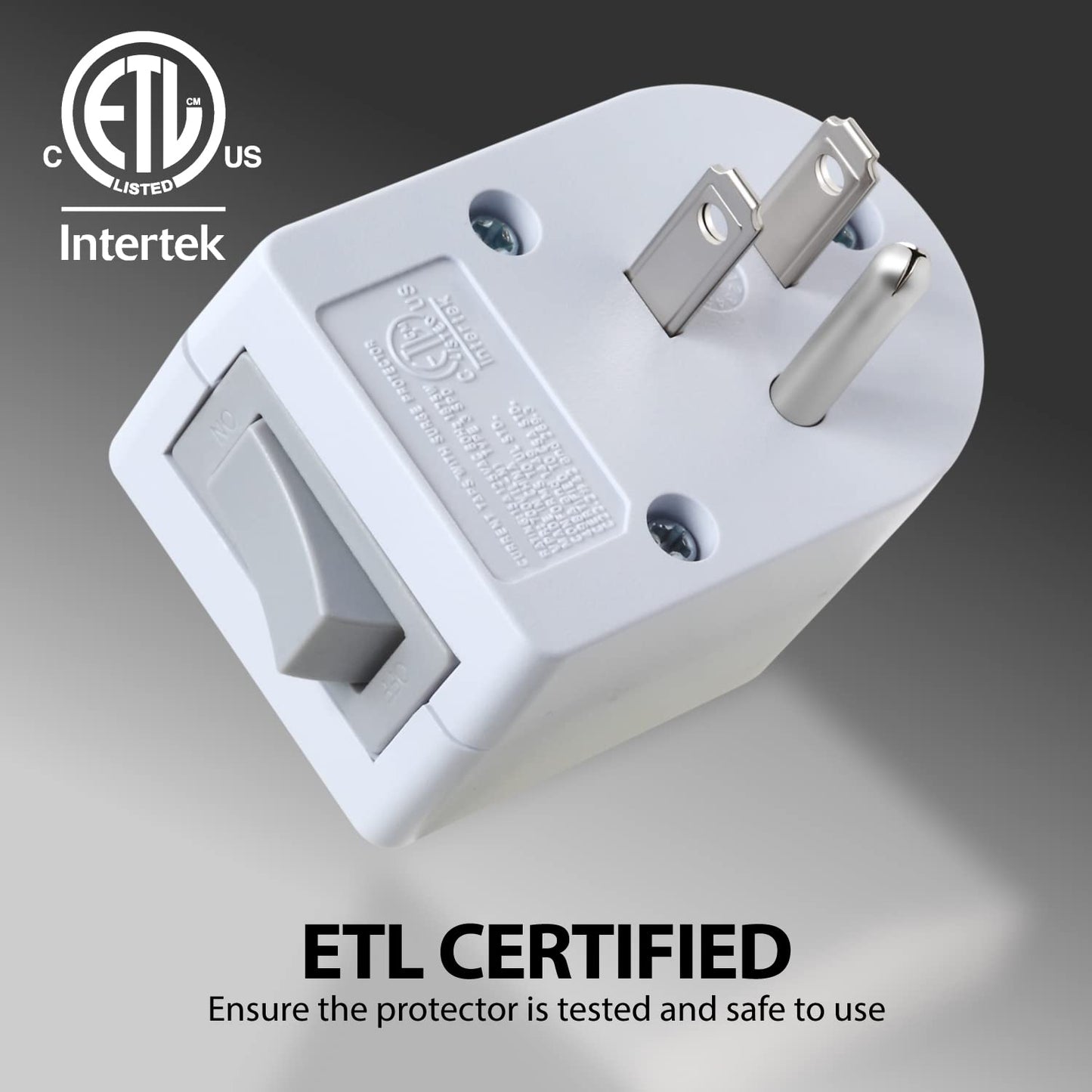 Fosmon toma a tierra con interruptor de encendido/apagado (4 unidades), interruptor extensor de enchufe eléctrico de 3 clavijas, adaptador de corriente de un solo puerto 245J, protector de