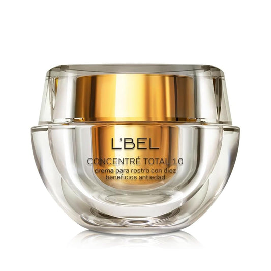 L'BEL - Concentré Total 10 Crema Hidratante 50 g, Crema Antiarrugas y Antiedad Facial, con 10 Beneficios, Ilumina, Revitaliza, Nutre y Repara, con Maitakie Imperial y Tecnología GeneticComplex