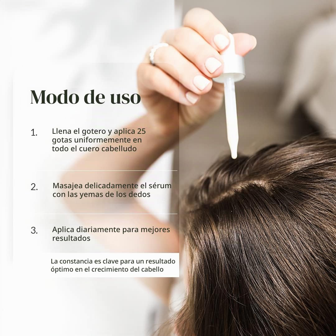 Suero Crecimiento Cabello Kerotin Ricino Bloqueador DHT para Mujer