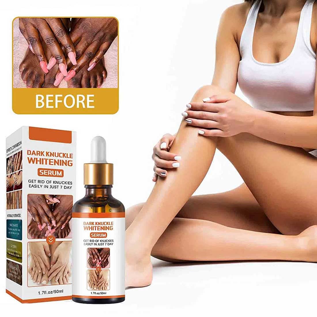 Suero Blanqueador Aceite Aclarante para Manchas Oscuras en Cuerpo y Nudillos Piel Negra Rodillas y Codos