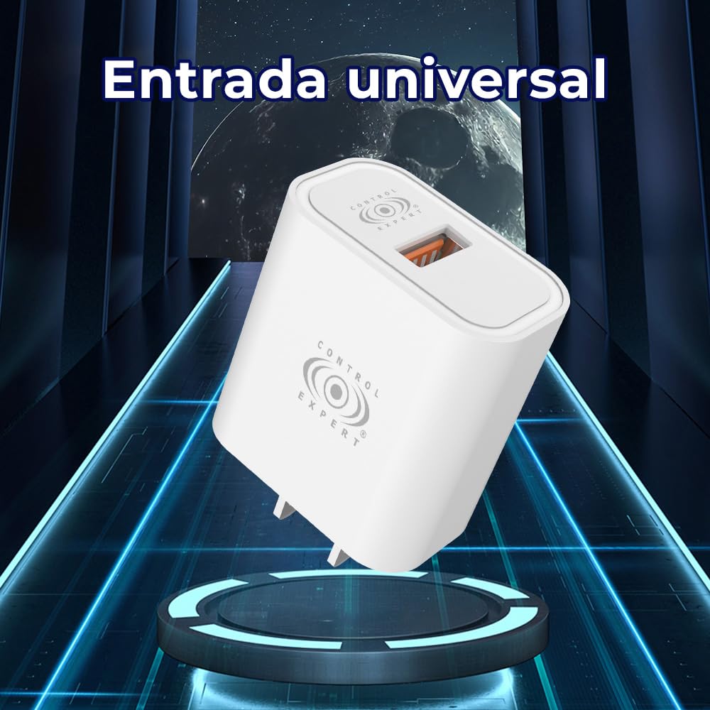 CONTROL EXPERT Cargador Universal USB Carga Rápida 5V 2.1A (Blanco)