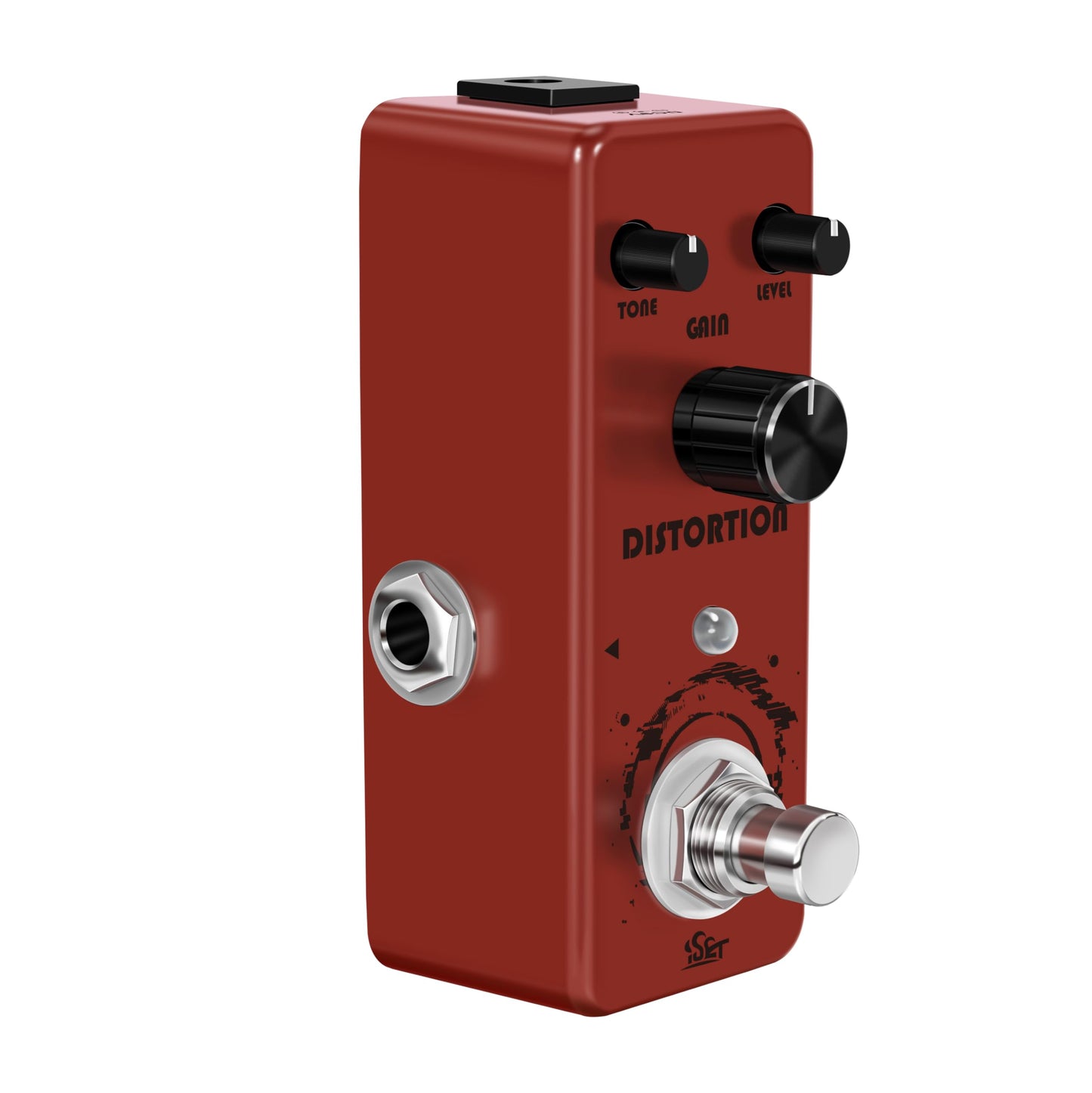 ISET Pedal de guitarra de distorsión Mini Pedal de efecto de guitarra individual para bajo de guitarra eléctrica Bypass verdadero