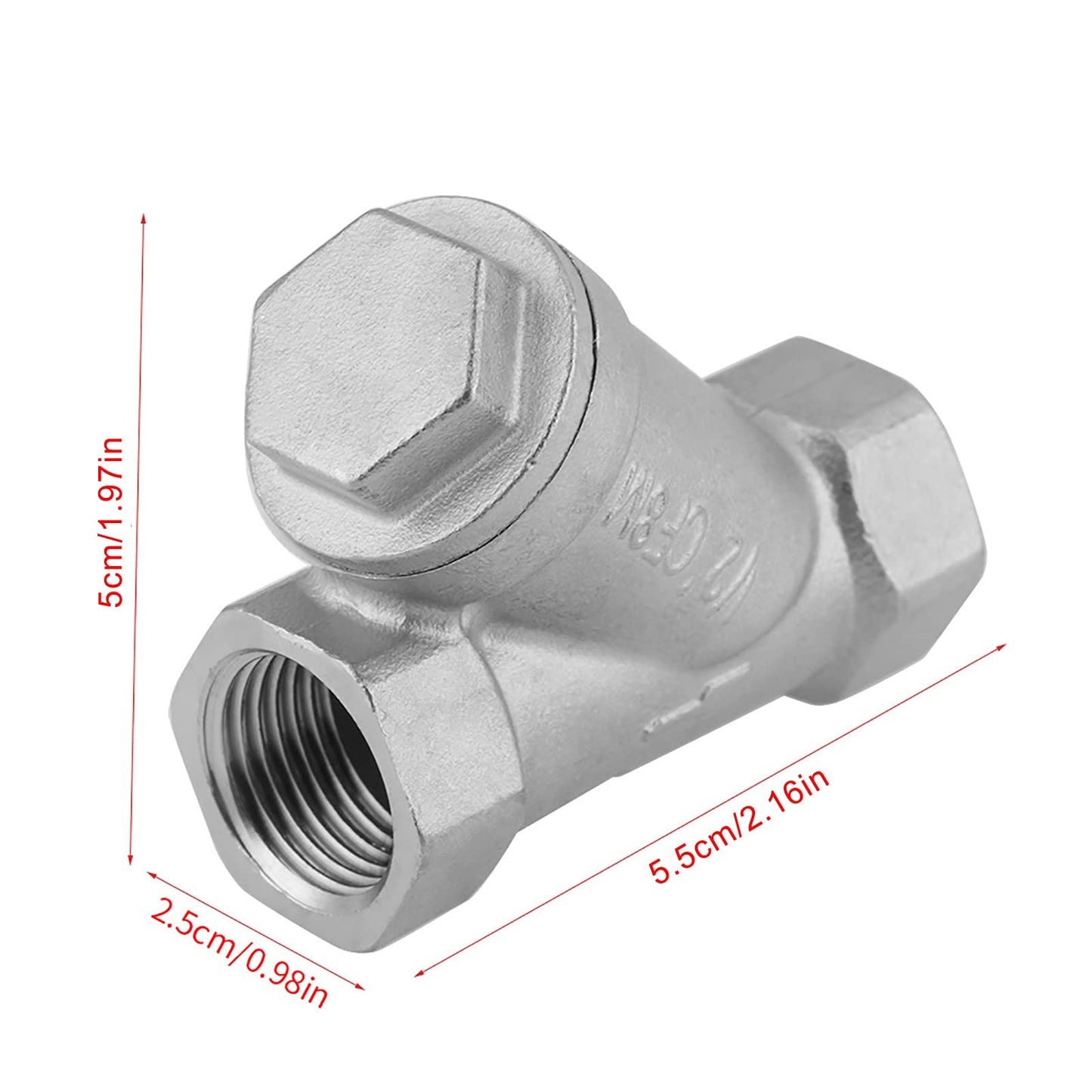 DN15 1/2 "PT Rosca Filtro de bomba de filtro de acero inoxidable tipo Y para agua Gas Colador de 1/2 Y Filtro de filtro Y