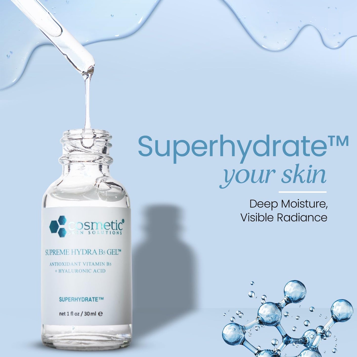 Best Pro Size Hydra B5 Gel Advanced Formula + 2 fl oz / 60 ml - Moisture-enhancing gel enriched with vitamin B5 and hyaluronic acid. Intensive hydration, H20 retension & firming. by Cosmetic Skin Solutions LLC