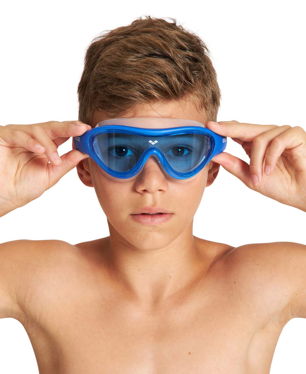 Arena The One Mask Jr Youth - anteojos de natación para niños y niñas, Azul/Rojo
