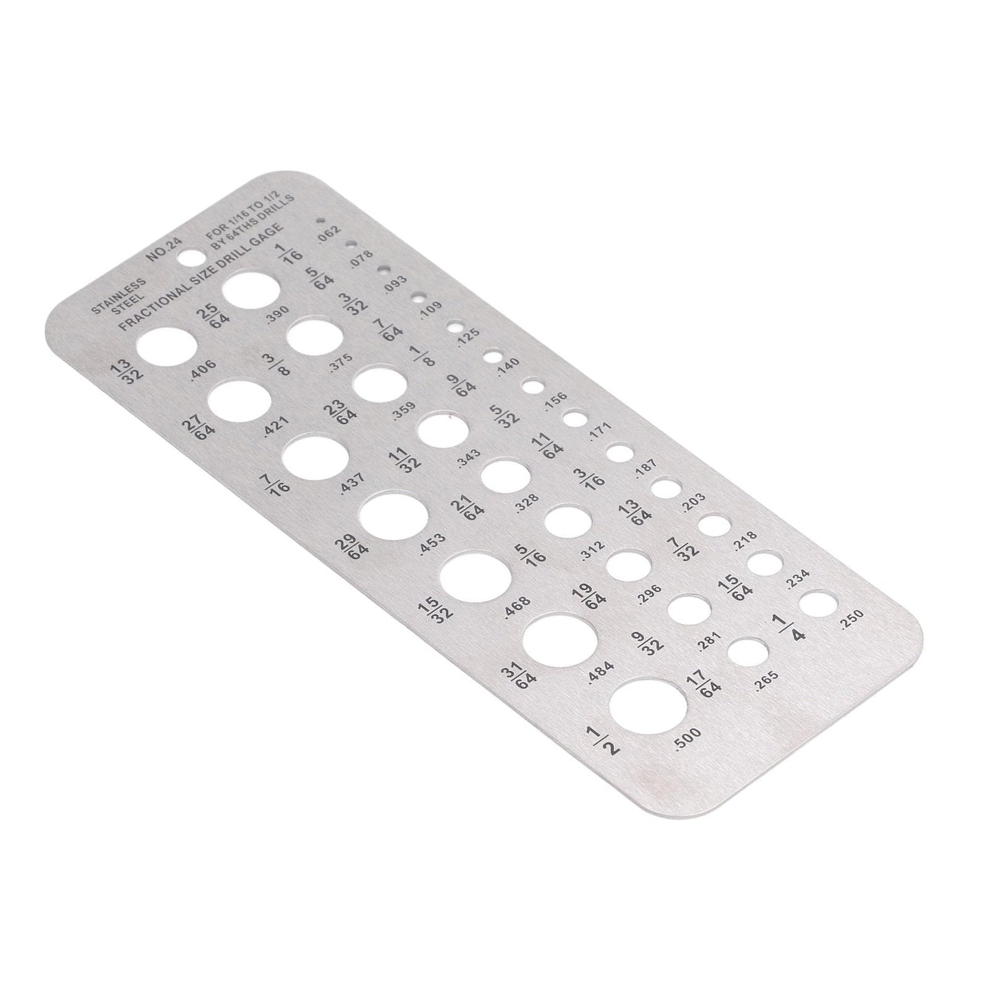 Calibre de Broca de Tamaño Fraccionario, Calibre de Broca de Tamaño Fraccionario Índice de Diámetro de Alambre de Acero Inoxidable para una Medición Precisa, Brocas de Longitud
