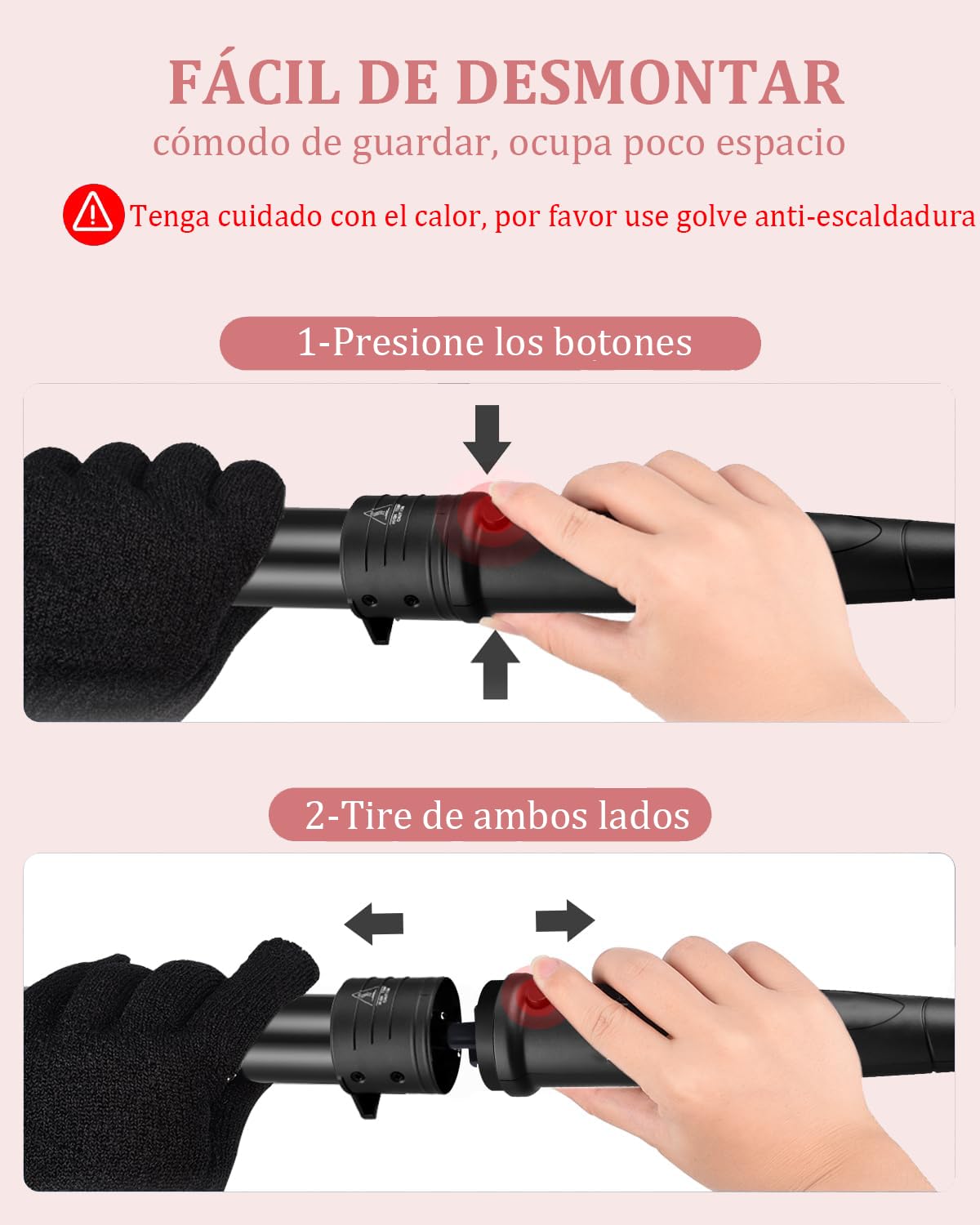Rizador de Cabello 6 en 1 con Guantes y Peines - Tecnología Cerámica, Temperatura Ajustable y LED - Herramientas de Peinado Profesionales para Cabello Largo y Corto en Tienda Online
