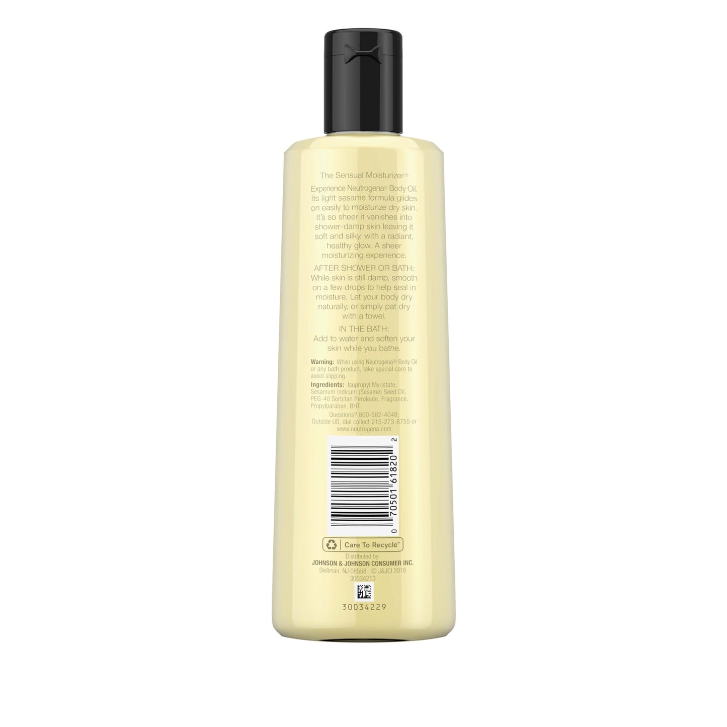 Neutrogena Lightweight Body Oil For Dry Skin, Sheer Moisturizer In Light Sesame Formula, 8.5 Fl. Oz