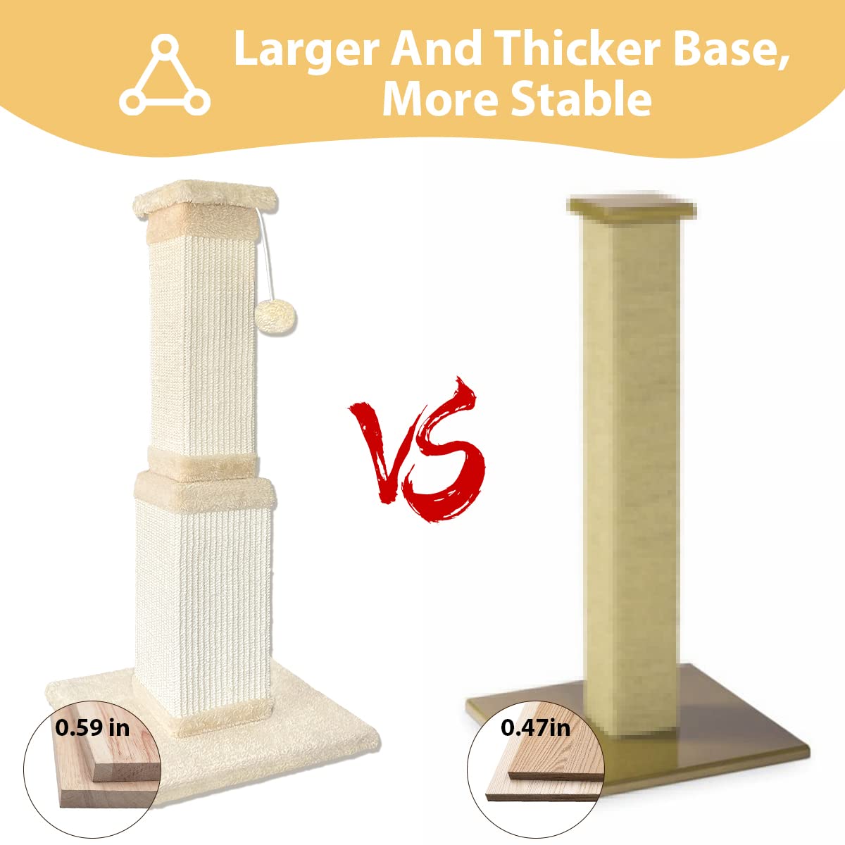 AGYM Poste rascador para gatos, 31 pulgadas de alto tamaño para gatos y gatitos adultos, sisal natural moderno rascador para gatos, torre para gatos protege muebles y ejercita a tus gatos