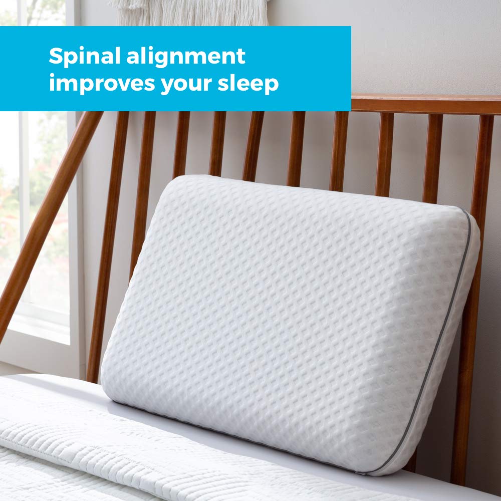 Linenspa - Almohada de Memory Foam con Carbón de Bambú - Hipoalergénica - Funda Lavable - Diseño Ventilado y Antibacterial - Ideal para Dormir de Lado, Boca Arriba o Boca Abajo - Tamaño King