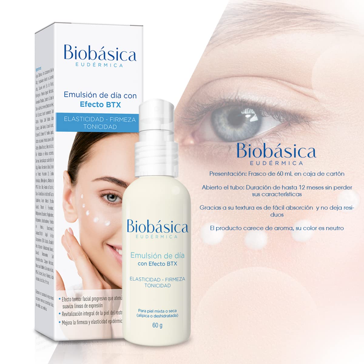 Emulsión de día con efecto BTX | revitalizante | previene líneas de expresión | reduce líneas de expresión existentes.