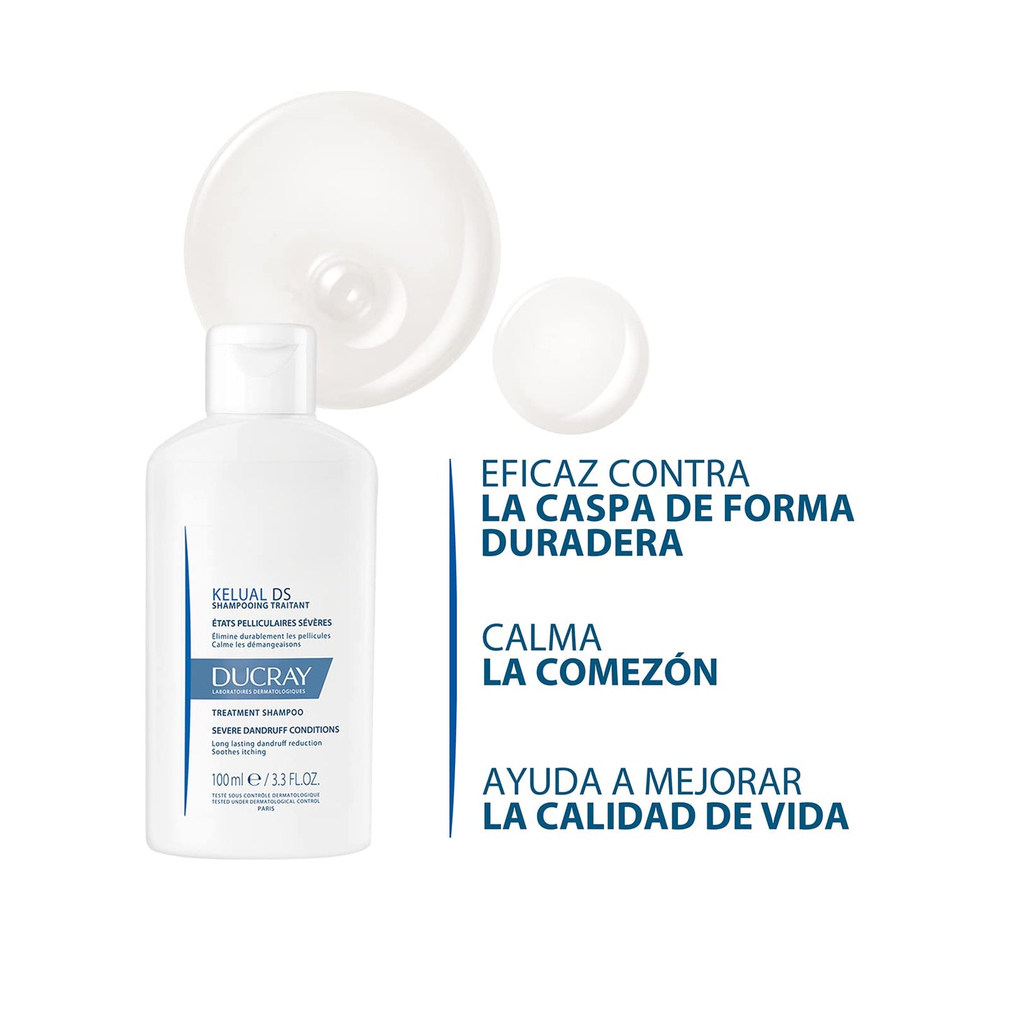 Ducray Kelual Ds, Shampoo Anticaspa, Caspa Severa, 100ml