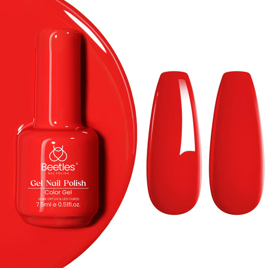 Esmalte de uñas en gel Beetles, 1 pieza, 15 ml, 0,51 onzas líquidas, color rojo, esmalte en gel UV LED, diseño de manicura para salón de manicura DIY