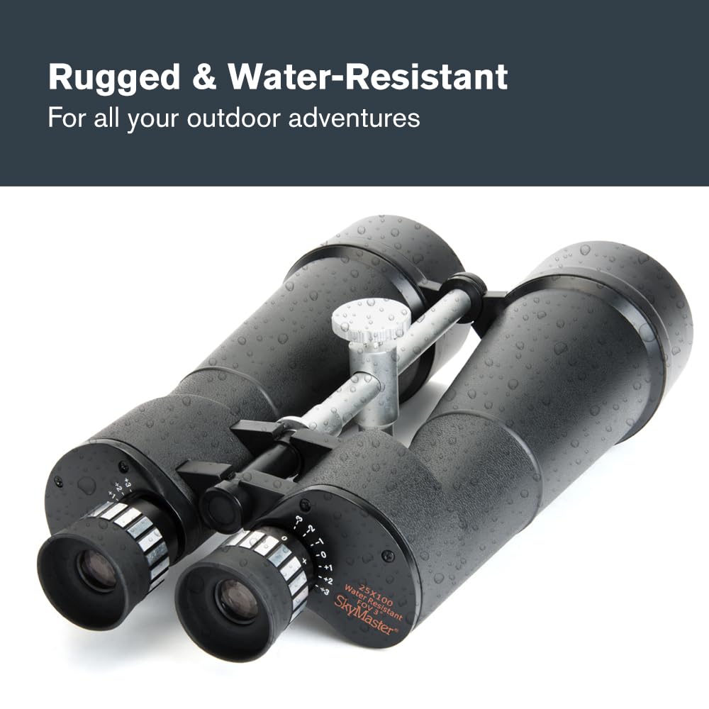 Celestron SkyMaster 25x100 Binoculars – Giant Aperture Binoculars for Deep-Sky Astronomy & Long-Distance Viewing – Multi-Coated Optics – Includes Tripod Adapter & Carrying Case