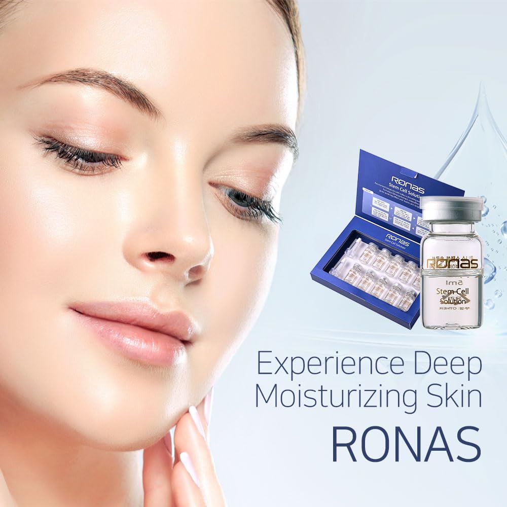 Ronas Solución de células madre 5 ml 10vial. Fórmula antienvejecimiento avanzada. La mejor solución antienvejecimiento. Las células madre vegetales rejuvenecen tu piel. Con microagujas, Dermapen, MTS. Beauty Salon de Corea.