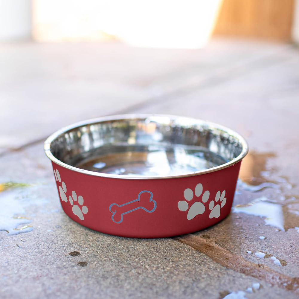 Loving Pets Bella Bowl Dog Bowl, Large, 1.5 Litre, Merlot