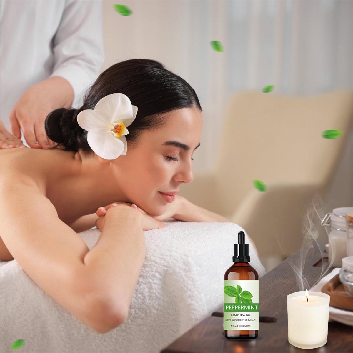 Aceite Esencial EASYTAO Menta 100% Puro y Natural con Gotero de Vidrio para Aromaterapia
