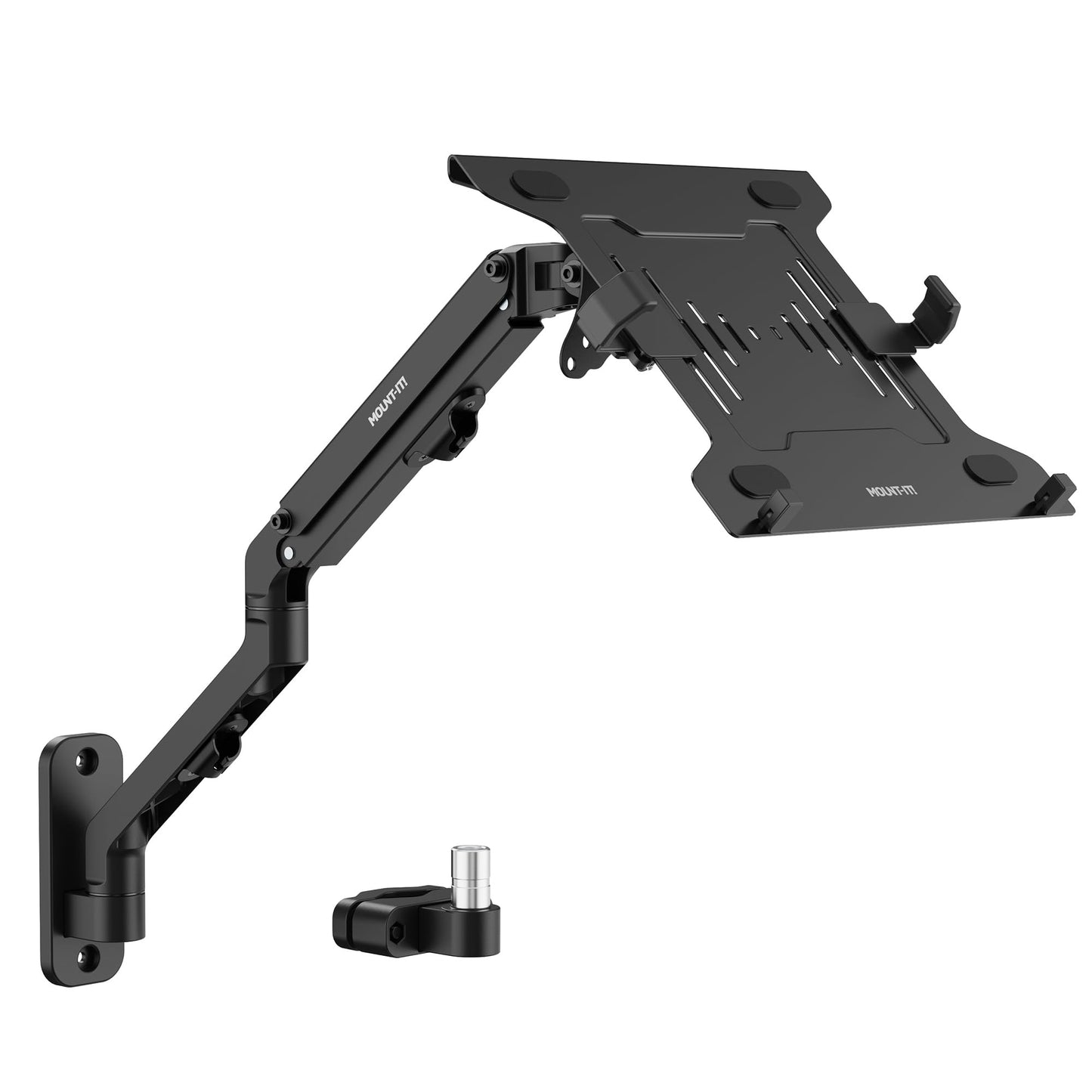 Brazo Ergonómico para Portátil Mount-It! Negro Ajustes de Movimiento Completo y Diseño Versátil