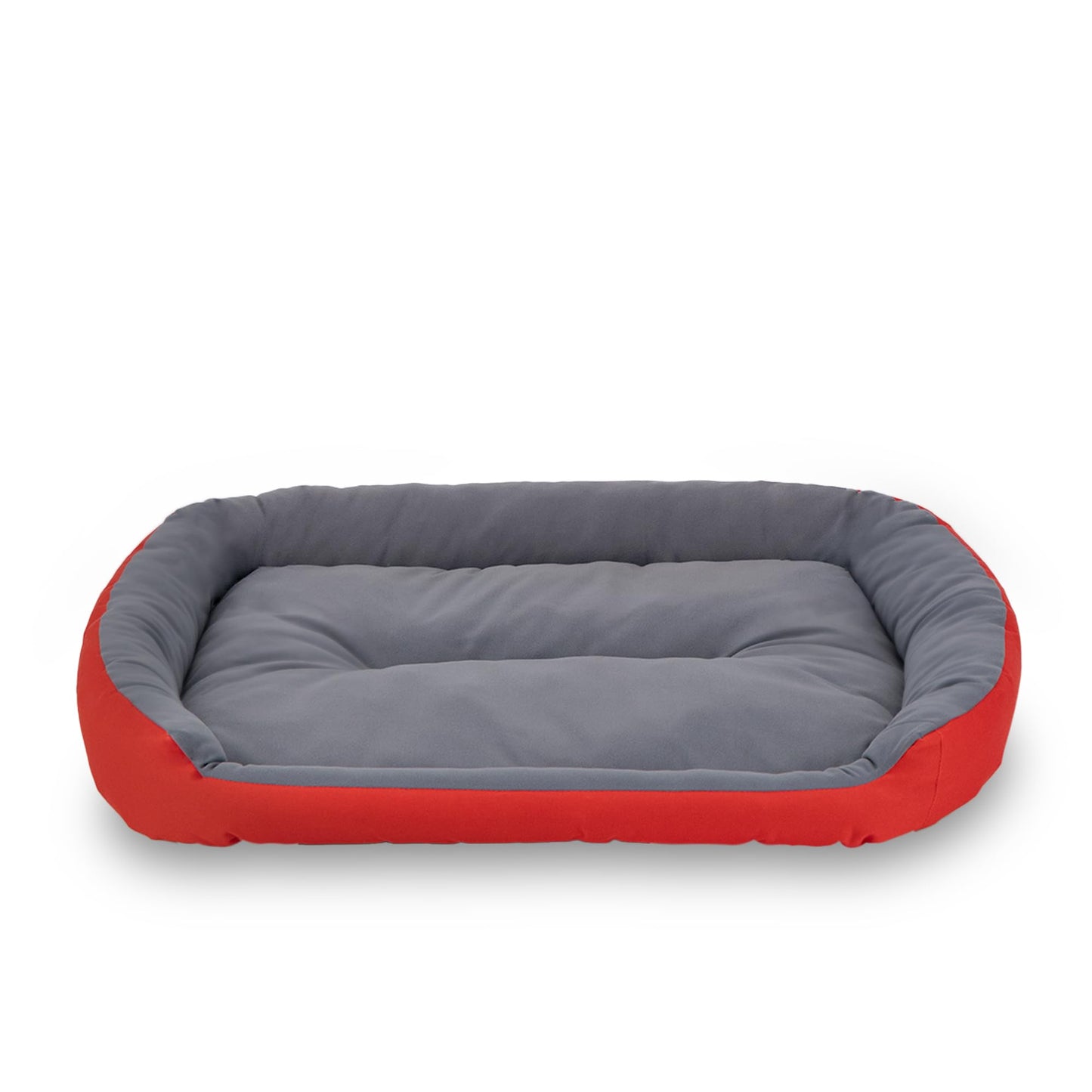 Cama para Perro PETS APPAREL HILLS Roja y Gris, Resistente y Confortable, con Relleno Suave