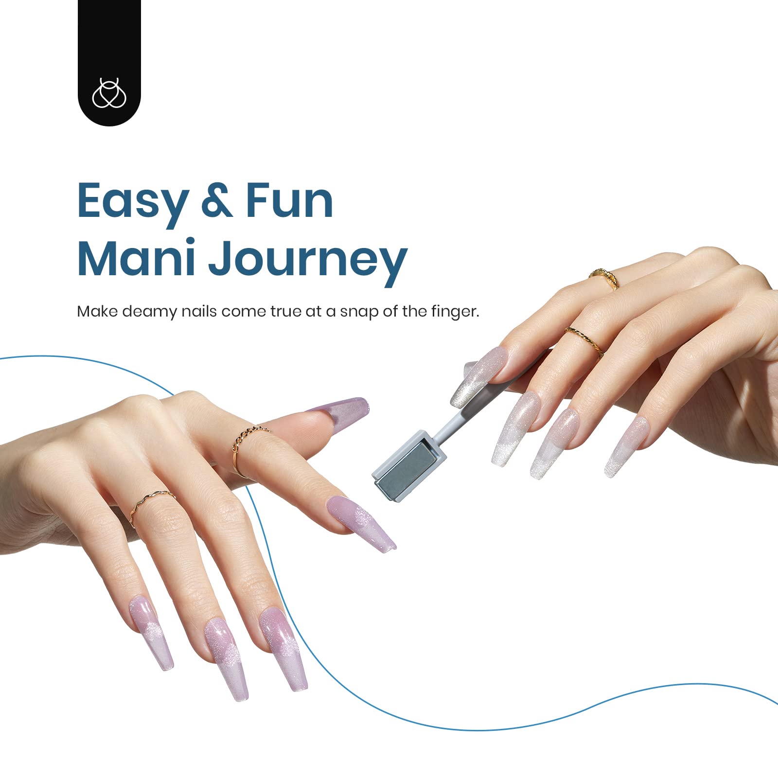 Escarabajos Kit de esmalte de uñas de gel de ojo de gato con brillo holográfico de 6 colores con imán Serie romántica de galaxias Juego de esmalte de uñas de gel con LED ultravioleta para el hogar DIY Manicura Salón de uñas Barniz Arte de uñas