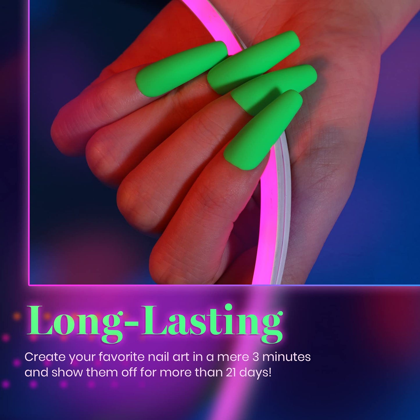 Beetles Esmaltes en Gel de Neón - 6 Colores Naranja neón Rosa Fuerte Azul Esmalte de Uñas de Gel Amarillo Verde Púrpura Esmalte de Gel Empapa Lámpara LED Kit de Uñas de Gel