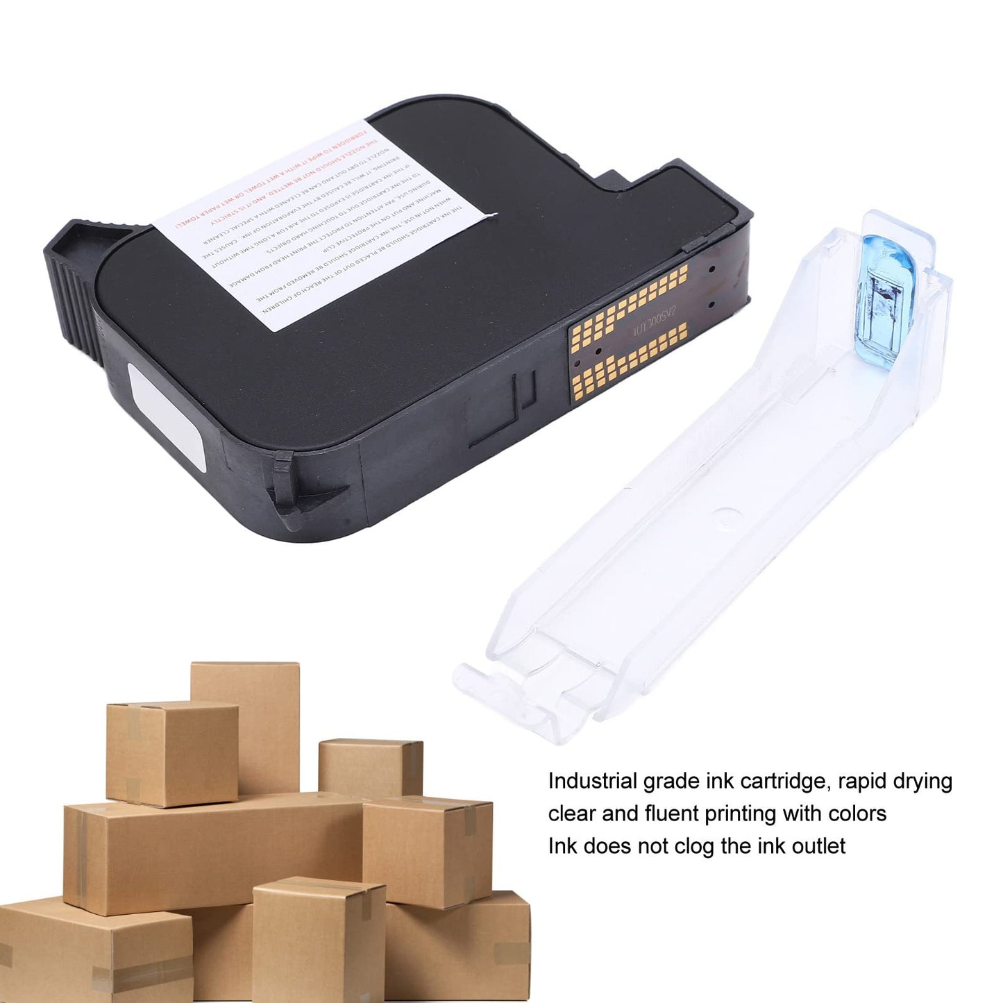 Cartucho de Tinta para Impresora de Inyección de Tinta, Cartucho de Tinta para Impresora Portátil HT01 de 42 Ml, Reemplazo de Cartucho de Impresora de Inyección de Tinta de (BLACK)