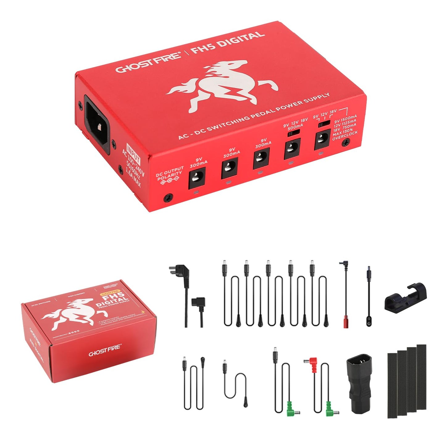 Ghost FIRE - Fuente de alimentación con pedal aislado con protección no empotrado de cortocircuito (FH5-DIGITAL)