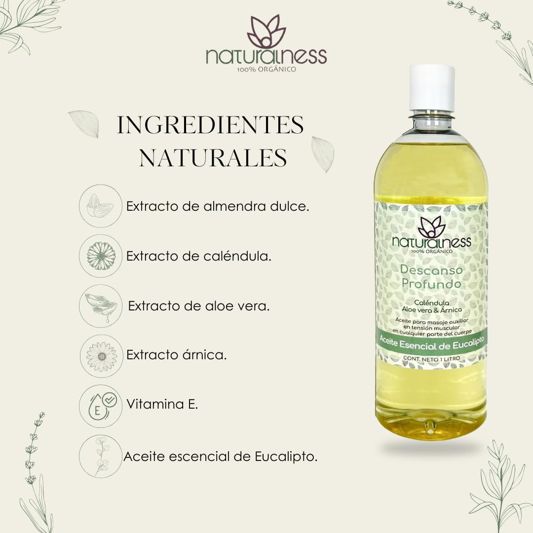 Aceite Para Masaje Naturalness Descanso Profundo con Extractos Medicinales 100% Naturales