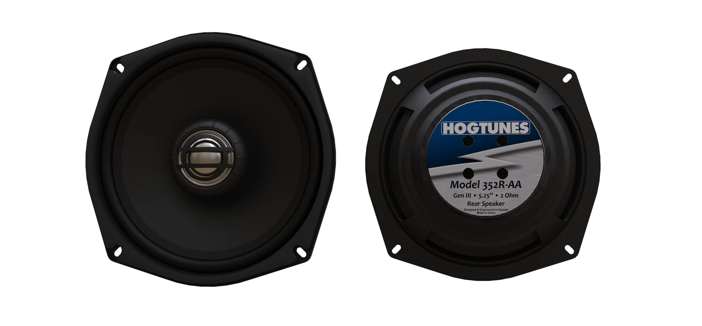 Hogtunes - Altavoz de Repuesto para Modelos Harley-Davidson FLH Touring (5,25" para 2006-2013), Parte Trasera