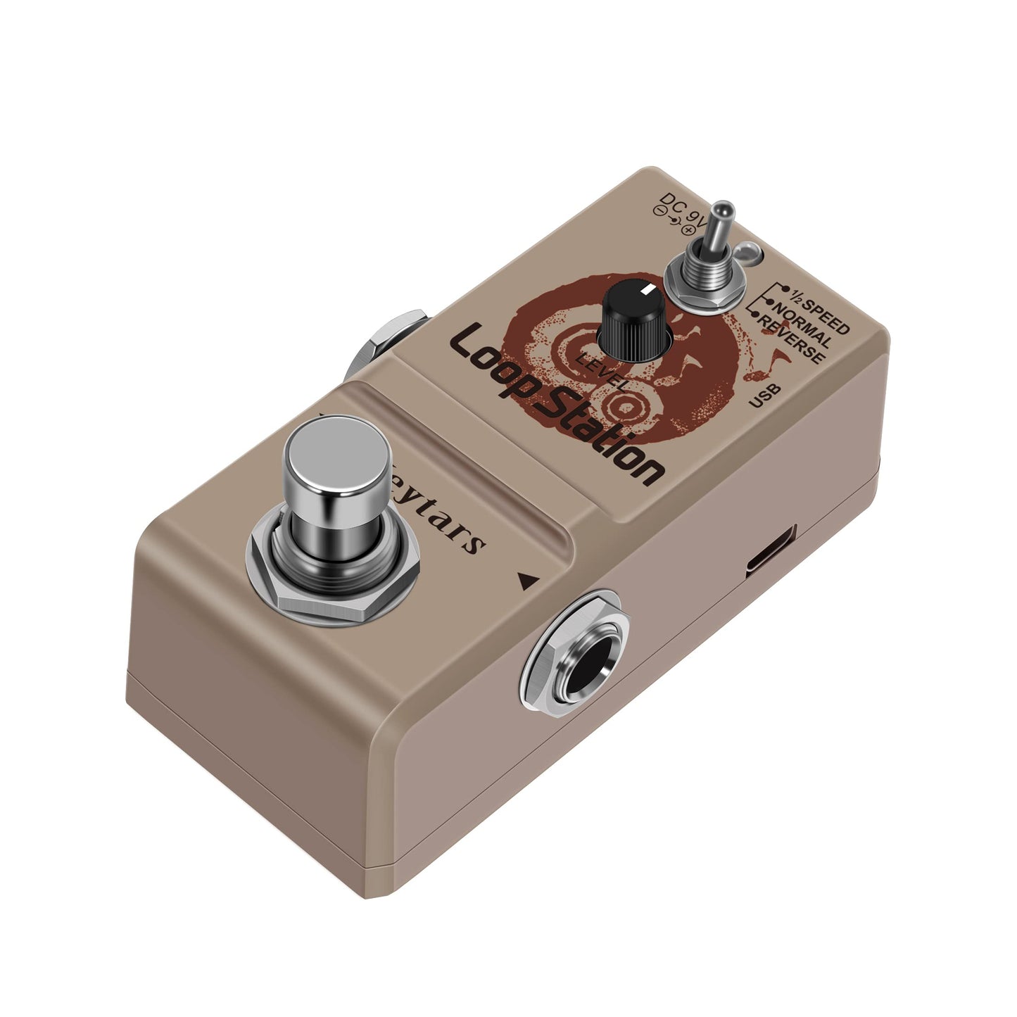 Keytars Guitar Looper Pedal Loop Station Unlimited Overdubs 10 Minutes of Looping, 1/2 time, and Reverse USB Port 3Mode Mini Size True Bypass