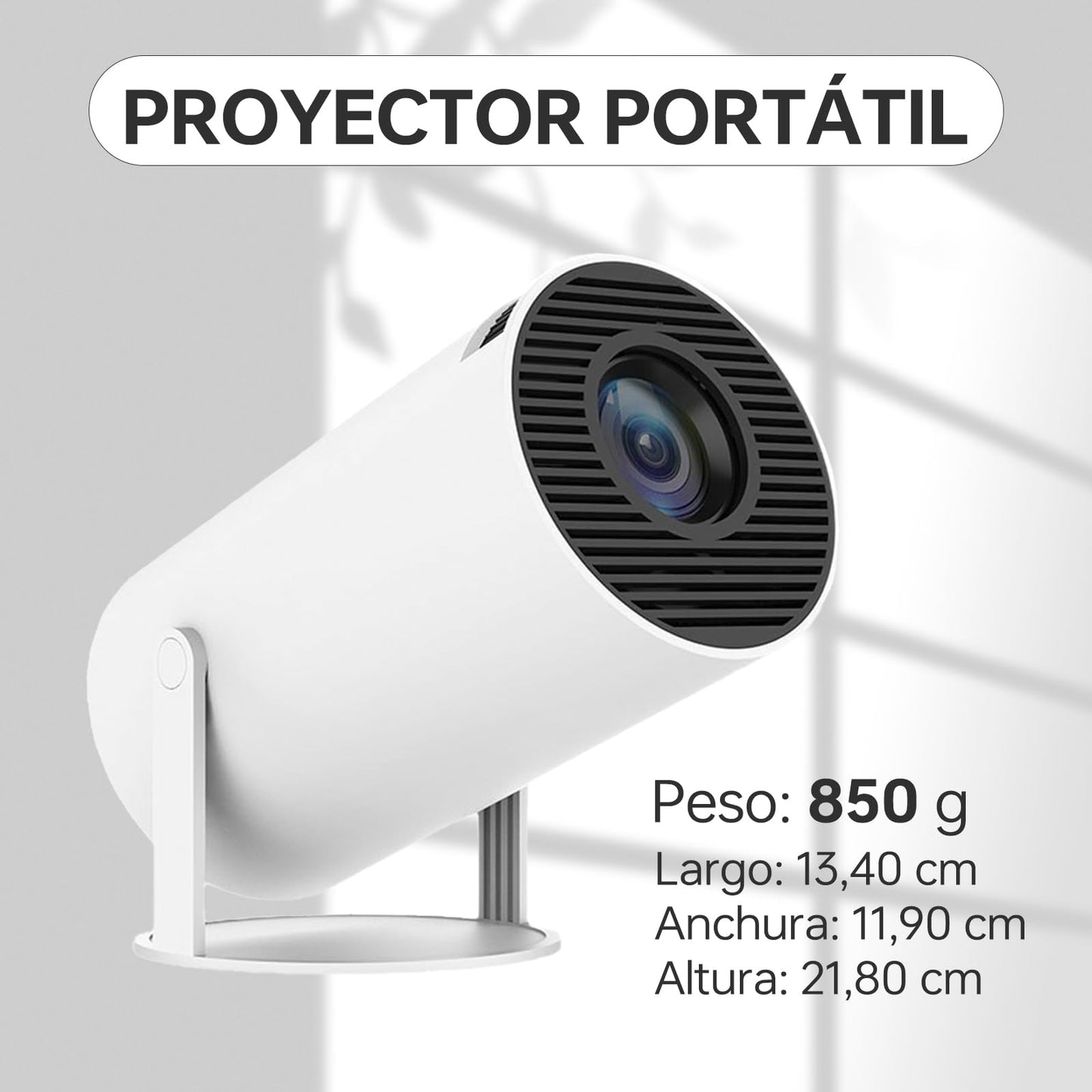 JKMX Proyector Portátil, Proyector 4K Inteligente con Wi-Fi 6 y Bluetooth,180 Grados, Pantalla de Gran Tamaño, Ultra Claro, Smart Projector para Exterior Compatible con iOS/Android/PC