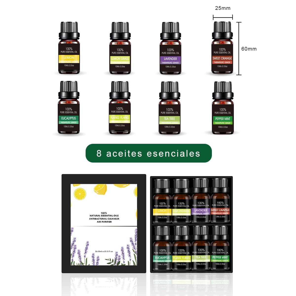 Aceites Esenciales VIDA4U Aromaterapia Naturales para Difusores y Humidificadores