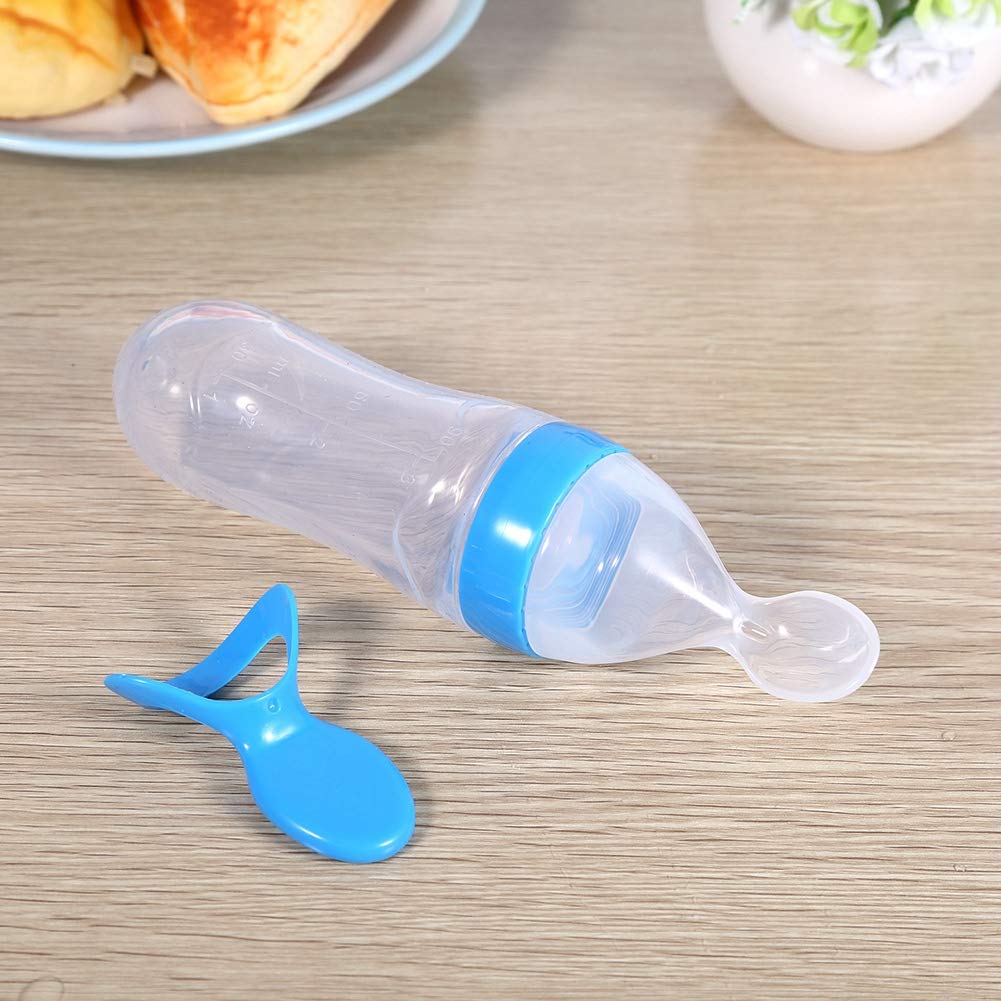 Alimentador de Alimentos para Bebés, Biberón de Silicona Exprimible de Dibujos Animados con Cuchara Dispensadora para Bebés, Bebés(#4)