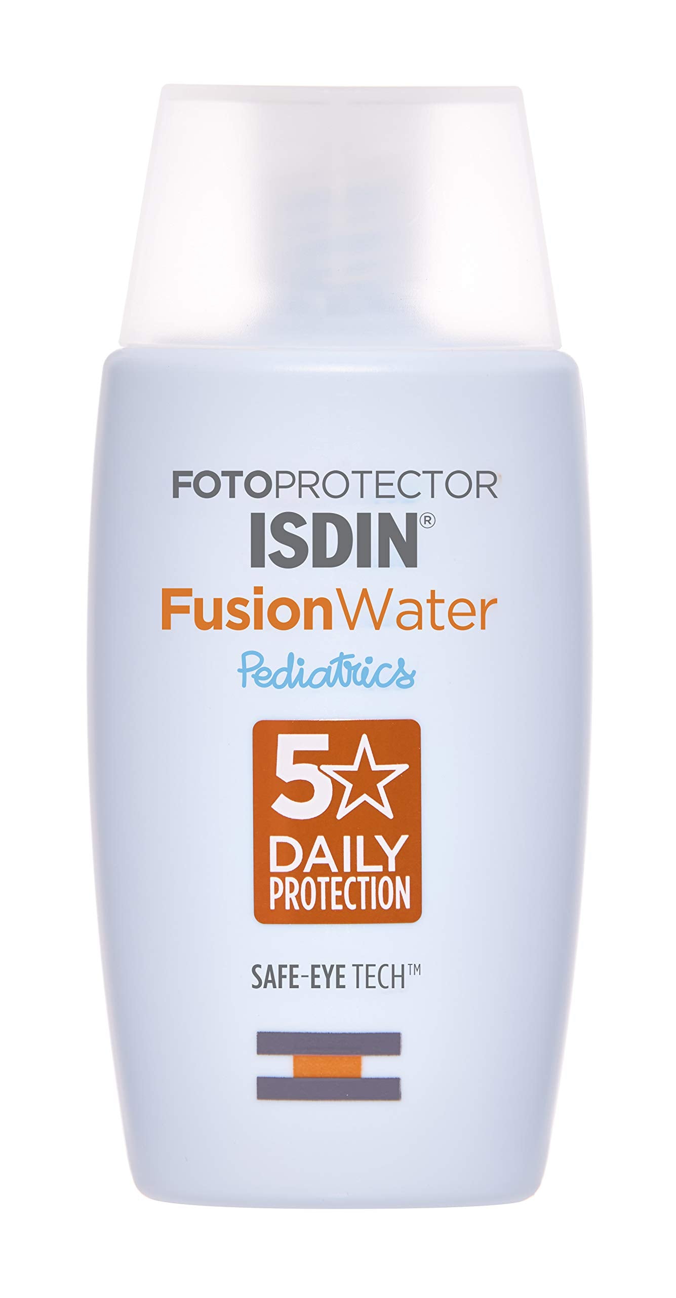 ISDIN fotoprotector fusion water pediatrics spf 50, protector solar facial para ninos, textura ultraligera, no irrita los ojos, 50ml