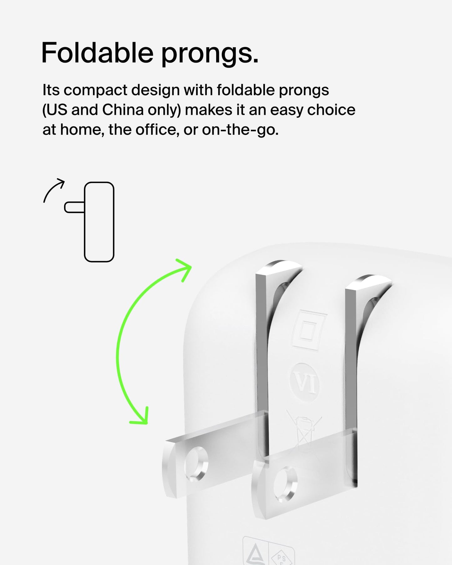 Belkin - WCB009dqWH - Cargador de Pared Dual de 42 W, USB-C +de 30W + USB-A de 12W con PD 3.0 y PPS, Blanco