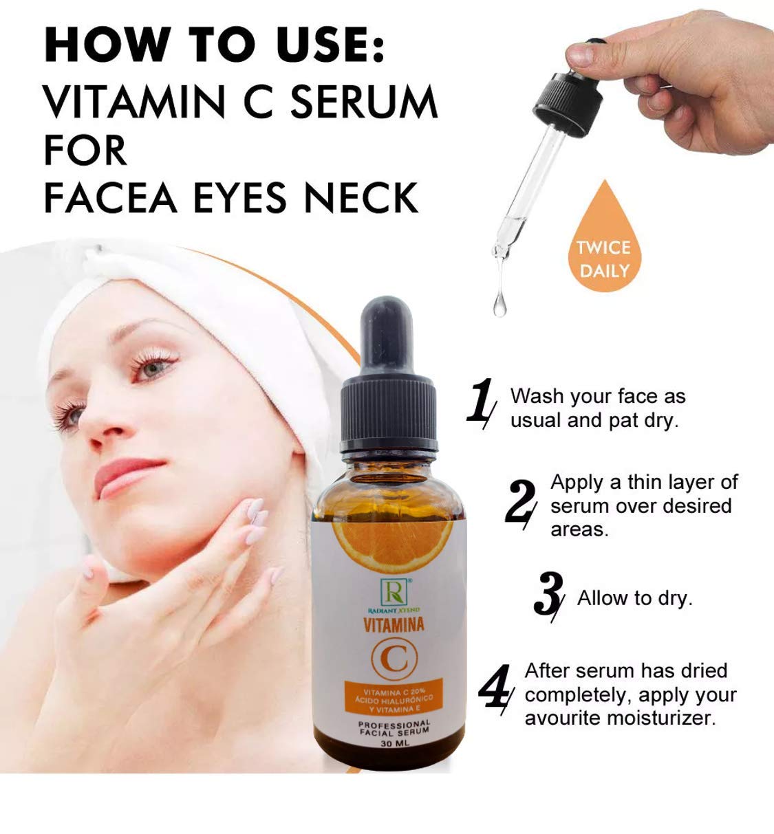 Sérum Radiant Xtend Alta Concentración Vitamina C y Ácido Hialurónico