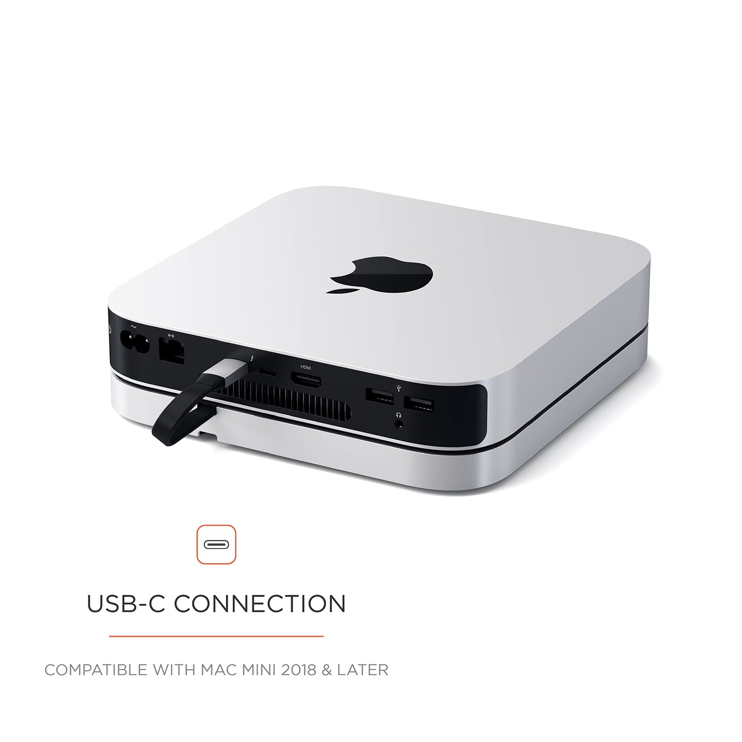 Satechi Hub USB C - Soporte y Hub de Aluminio Tipo C - Puerto de Datos USB-C, lectores de Tarjetas Micro/SD, USB 3.0 y Puerto de Conector de Auriculares - para Mac Studio, Mac Mini M2/M1 (no