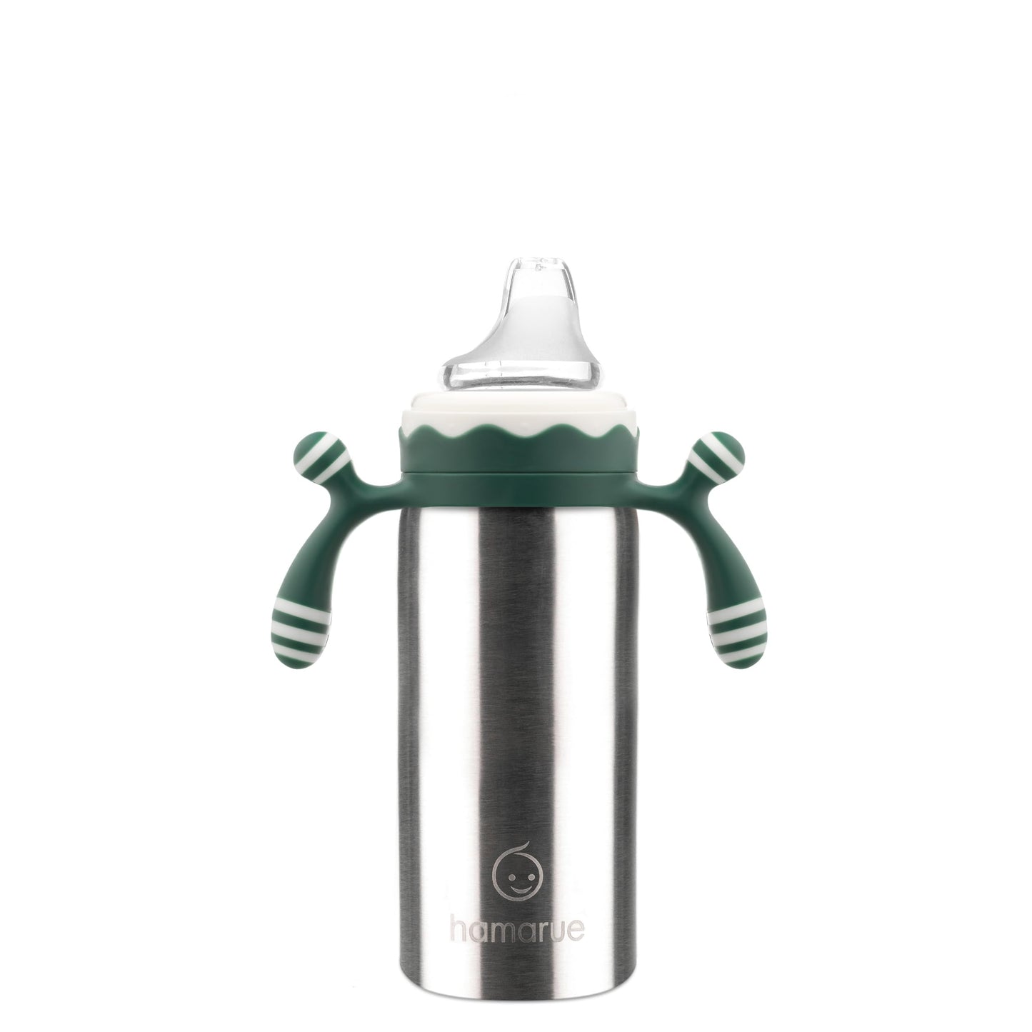 Hamarue Vaso De Acero Inoxidable 3 En 1 De Lujo Para Bebés Y Niños Pequeños | Transferencia De Líquidos Sin Plástico Tóxico | Vaso Y Biberón Con Pajita | Aislamiento A Prueba De Fugas (Verde, 177 Ml)