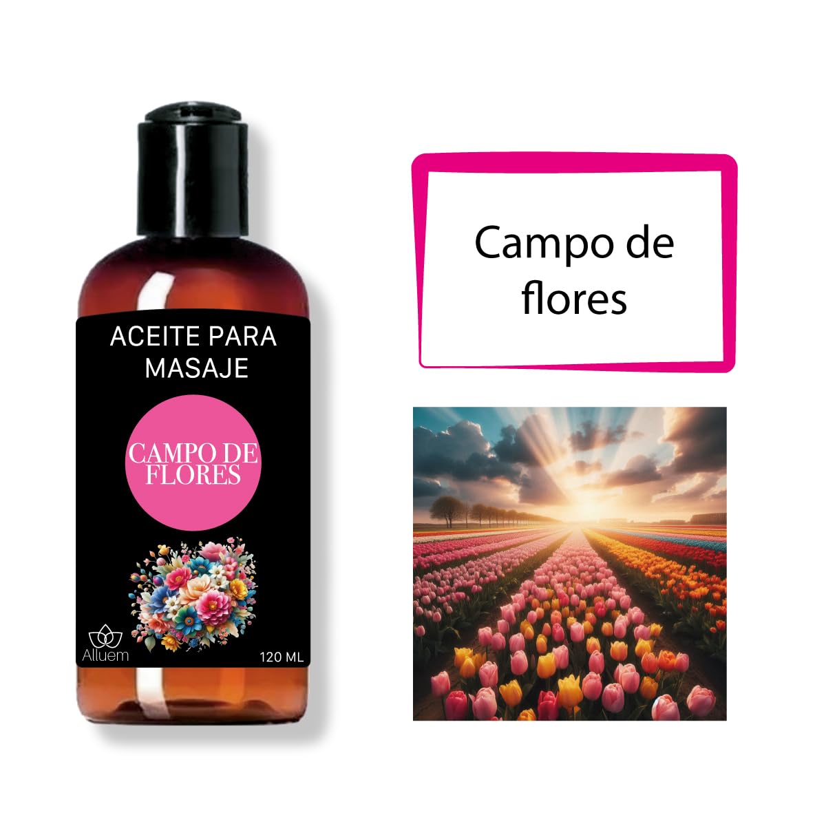 Aceite Para Masajes Campo De Flores Aroma Relajante
