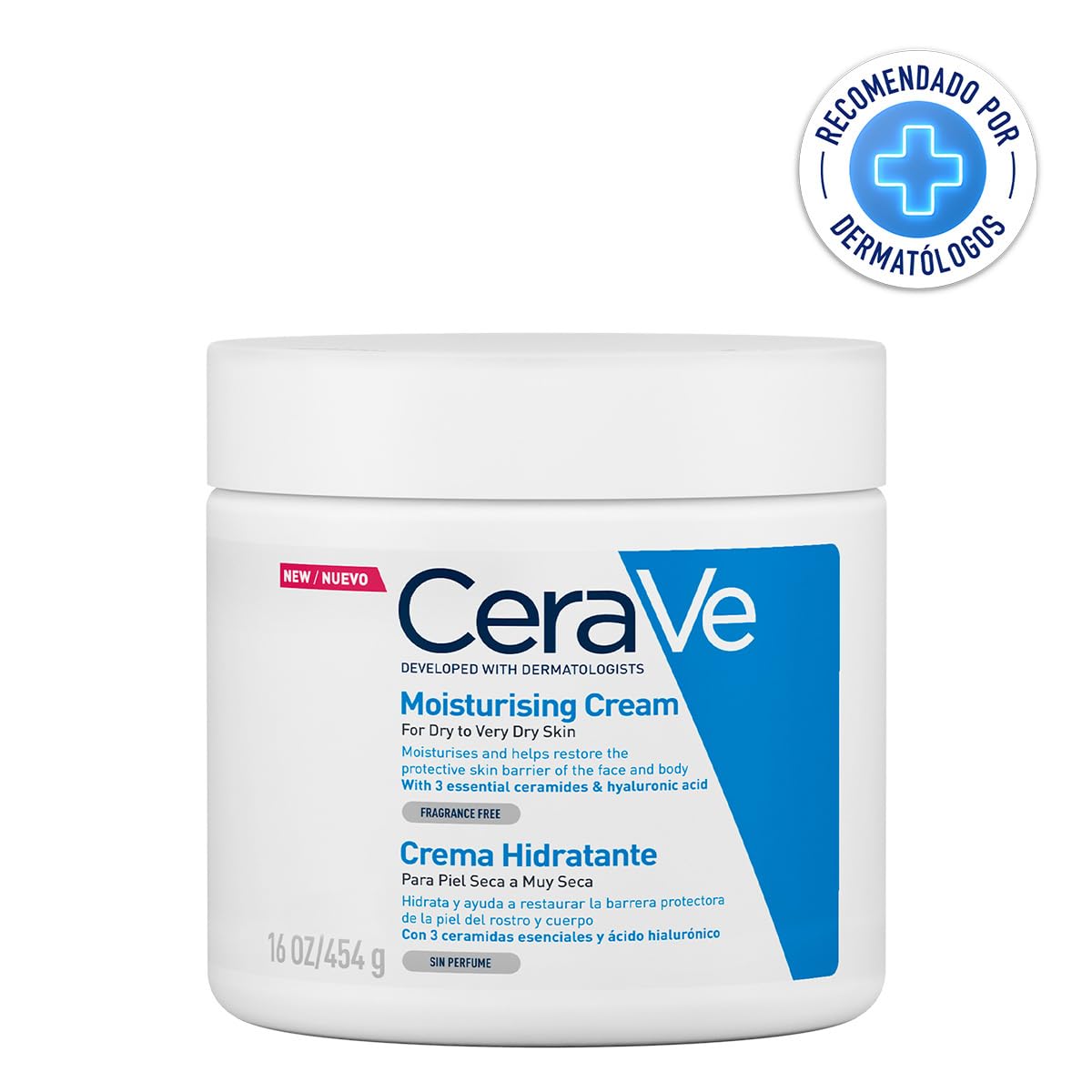 CeraVe Gel Limpiador Espumoso |473ml| Limpiador diario para piel mixta grasa o con acné | Libre de fragancia + Crema Hidratante |454gr| Hidrante diario para rostro y cuerpo para piel seca