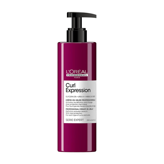 L'Oréal Professionnel Curl Expression Crema en gel | Crema en gel definidora de rizos y ondas | Aporta hidratación, protección contra el calor y un efecto anti-frizz | Libre de parabenos y siliconas | Con tecnología de Glicerina, Urea H y Semilla de Hibis