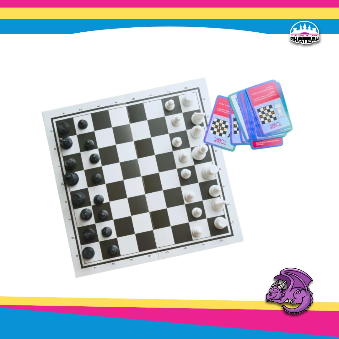 Juegos Chateau Ajedrez Gambit con Cartas de Apoyo, Juego de Mesa Educativo