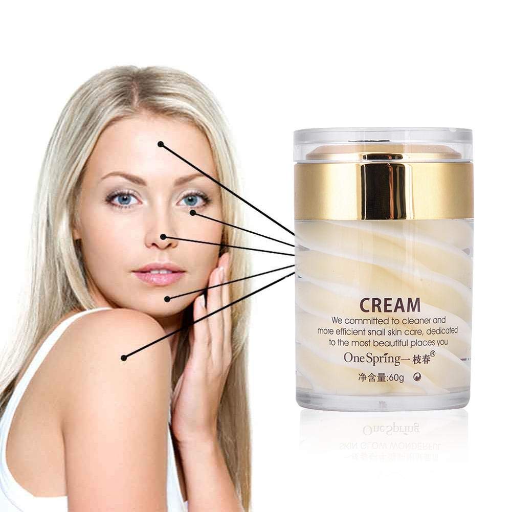 YUYTE Crema Facial de Caracol, Crema Nutritiva para la Piel, Antiedad, Antiarrugas, Hidratante Facial, Extracto de Caracol, Crema de Día Y de Noche para Tensar la Piel (60 G)