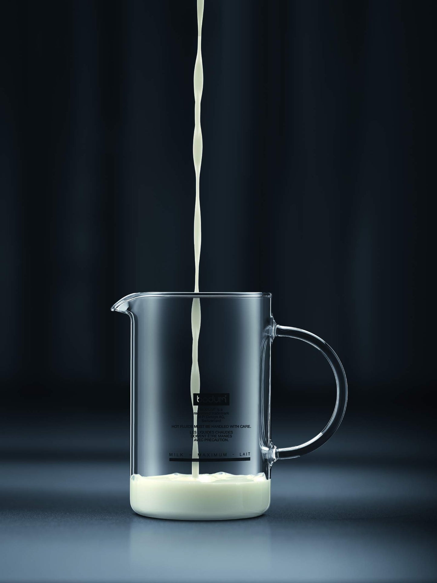 Bodum 1446-01US4 Espumador de leche con mango de vidrio, 230 ml