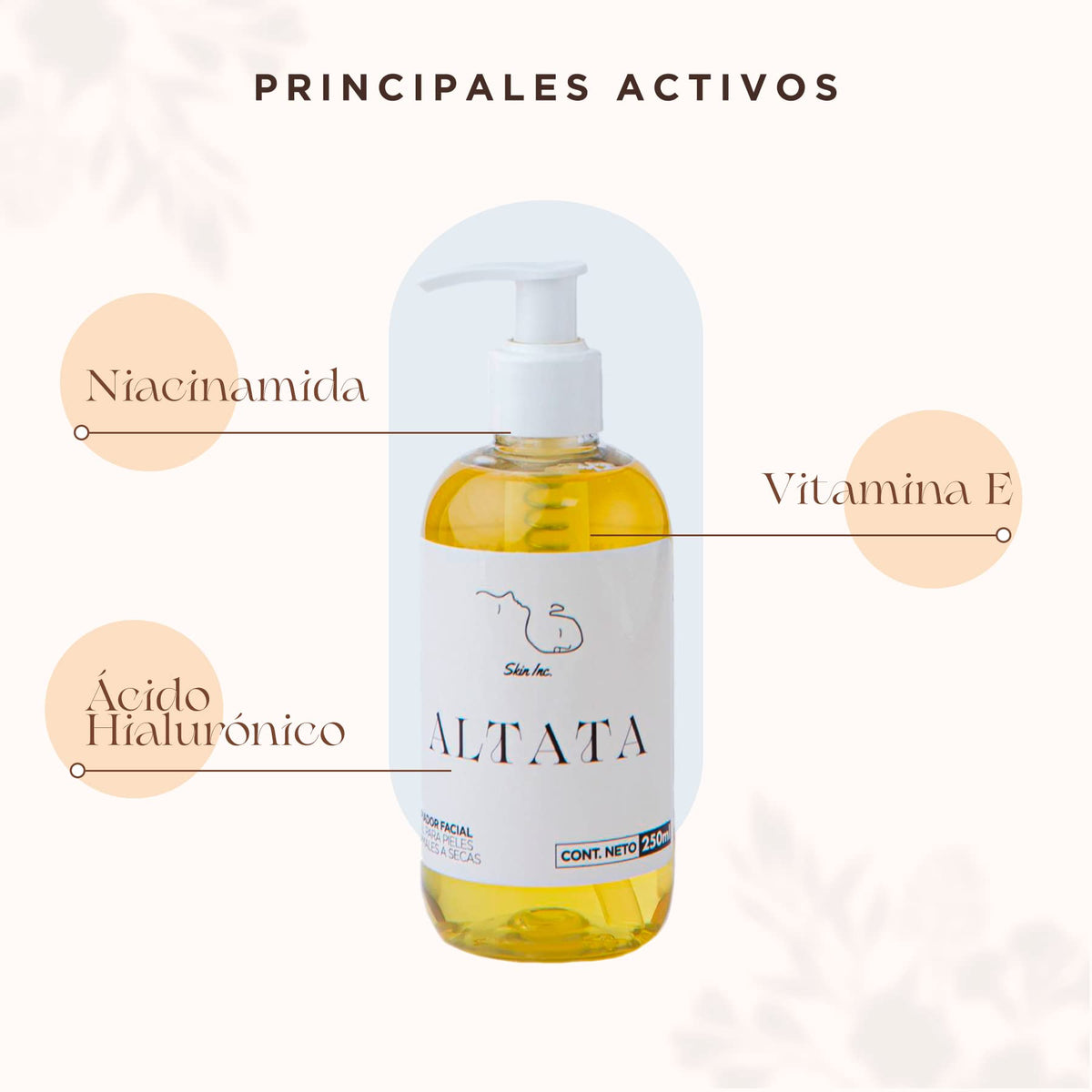 Skin Inc | Altata Limpiador Facial Liquido para Rostro para Piel Normal a Seca 250ml